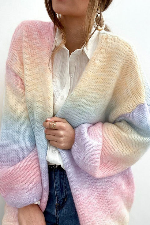 'Fiametta' Multicolour Drop Shoulder Cardigan - Celes Fashion